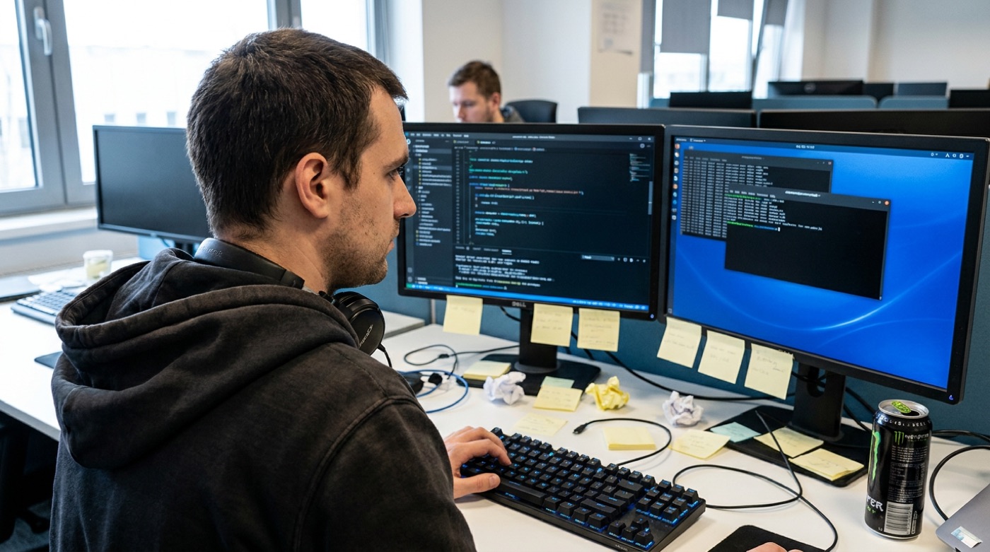 Engenheiro de software trabalhando